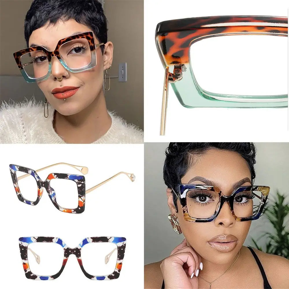 New Fashion Square Eyeglasses Optical Anti-blue Glasses Sunglasses Frame Eyewear Female Spectacles Vintage Oversized Accessories
