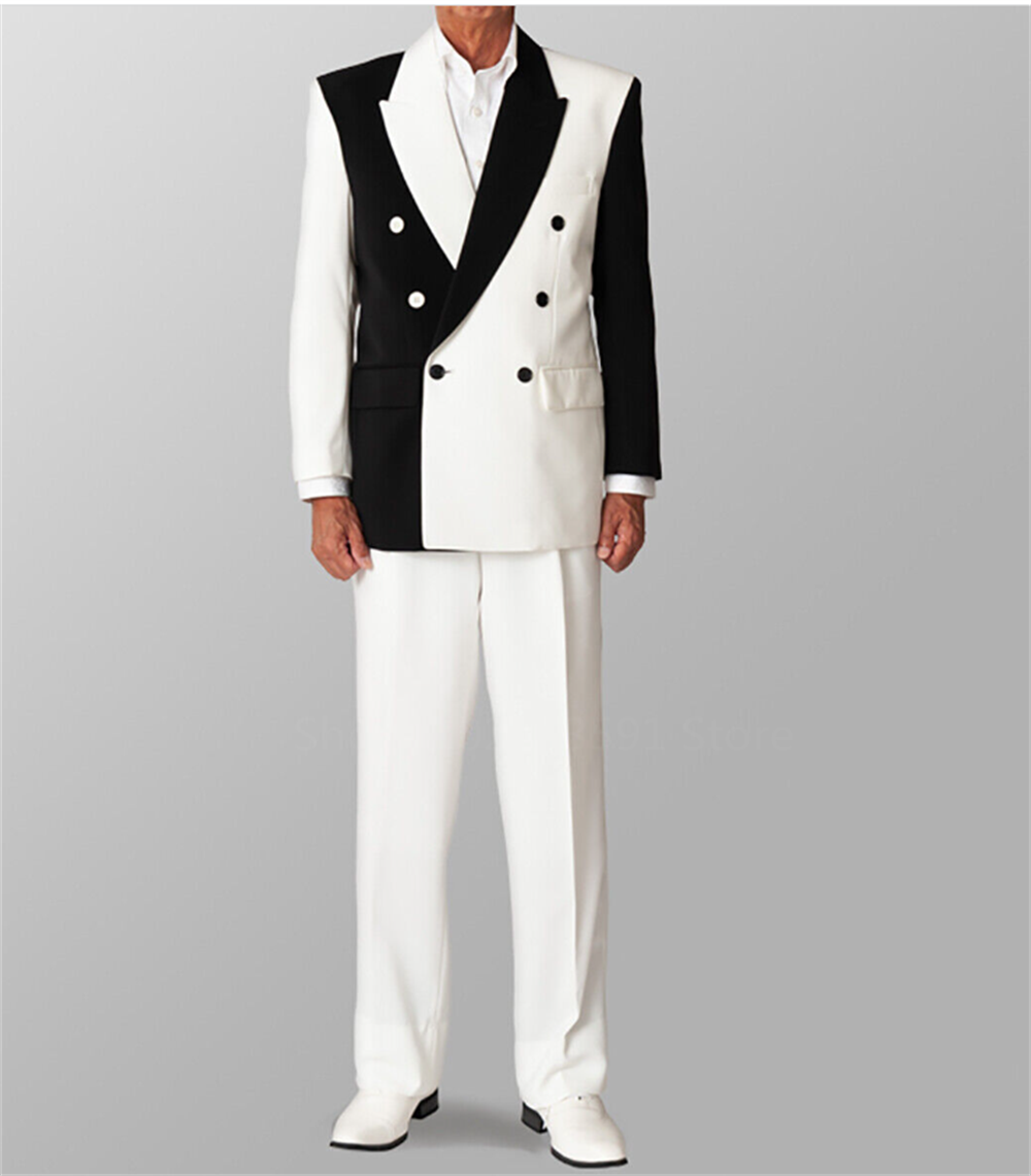 Splicing Color Men Suits Blazer Wedding Tuxedos 2 Pieces Pants Set Formal Spring 2023 Newest Party Prom Coat Jacket Custom Made
