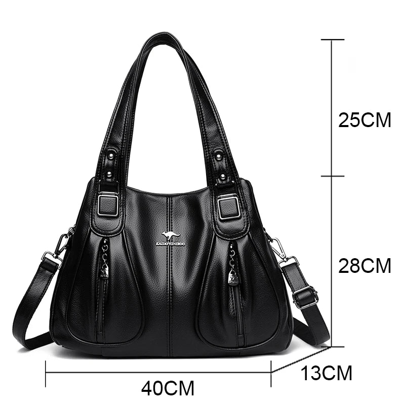 100% Genuine Leather Women Handbag Fashion Girls Top-Handle Bucket Bag Soft Cowhide Female Shoulder Bags Women Crossbody Bag Sac