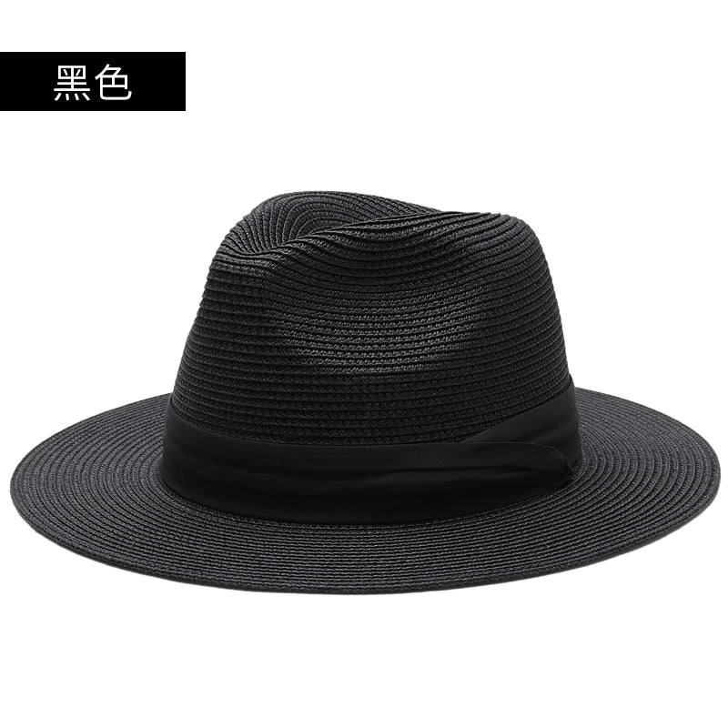 Men Big Size Fedora Male Summer Sun Cap Adult Panama Hat Big Size Straw Hats 55-57cm 58-60cm