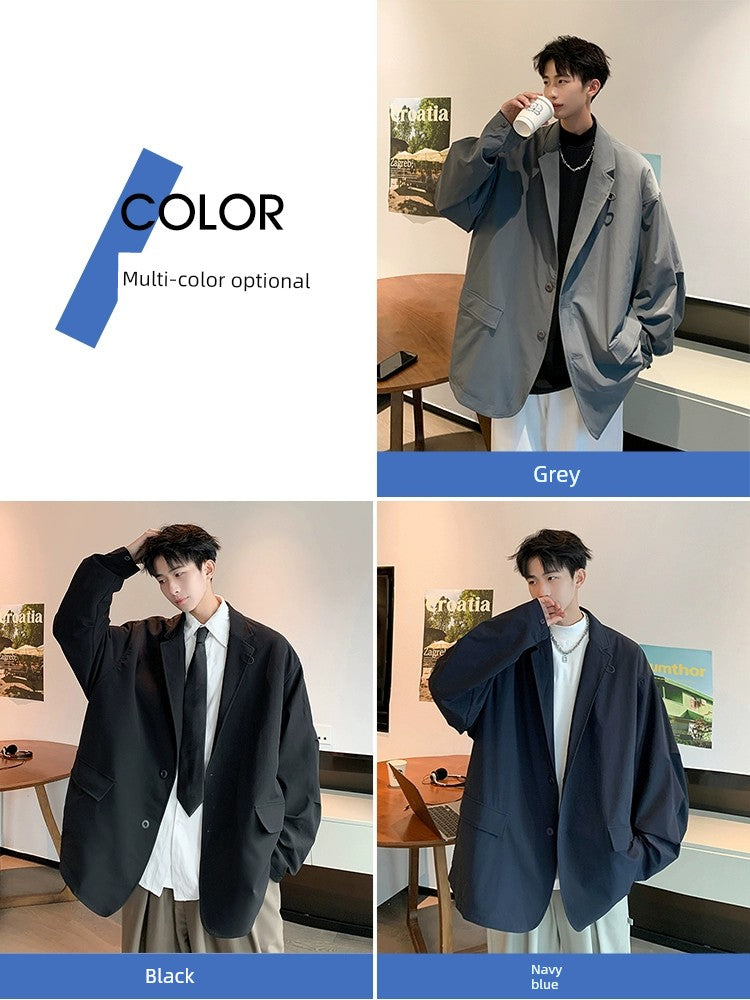 Suit Jacket Men's Fancy Spring and Autumn Fashion Brand plus Size Baggy Casual Jacket Men's Lapel Suit Jacket