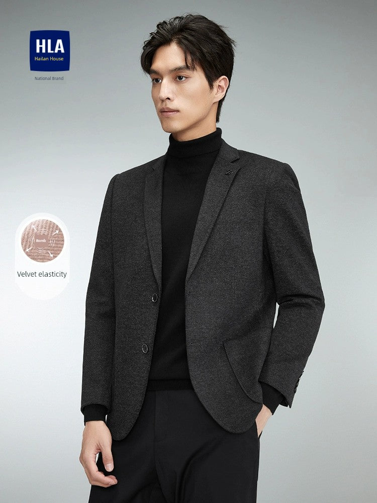 Hla Velvet Elastic Autumn Easy to Care Leisure Suit