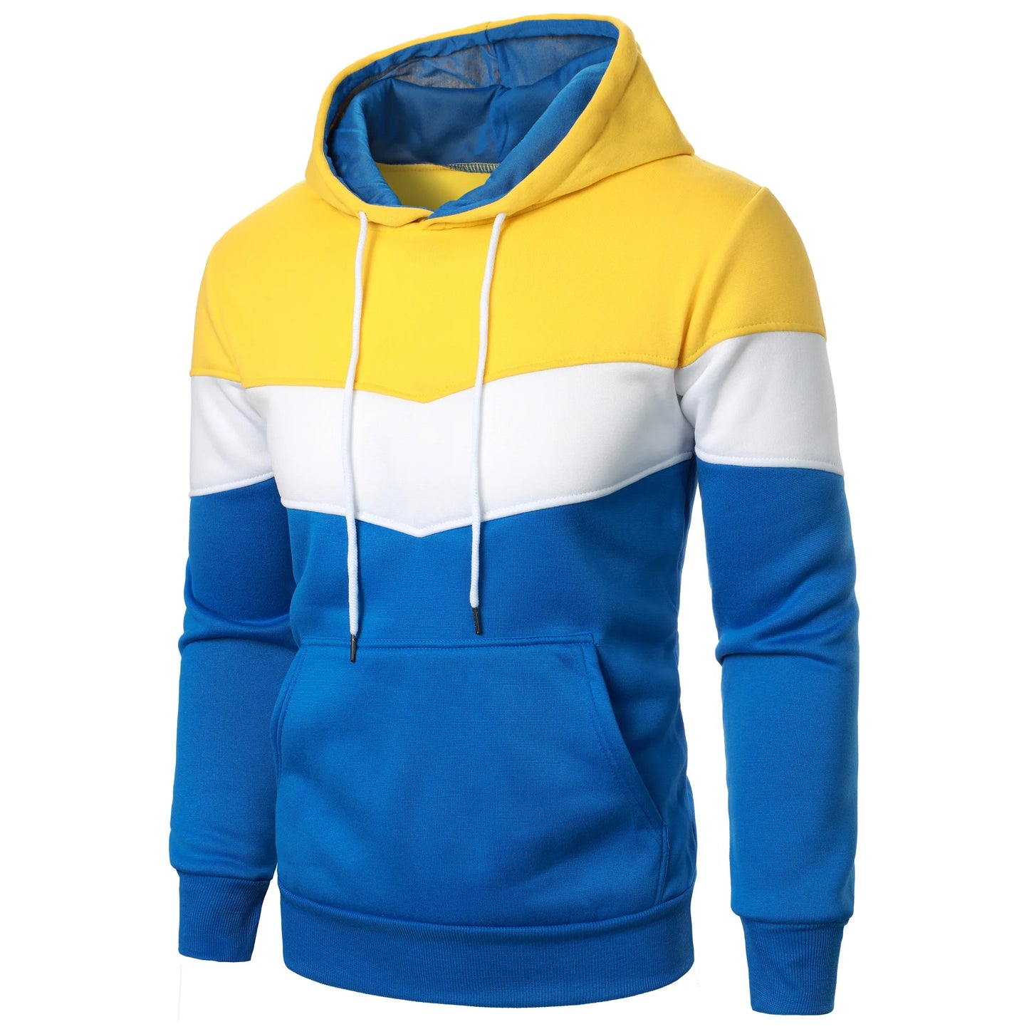 Autumn and winter men's color match color fashion hoodie men's casual sports shirt