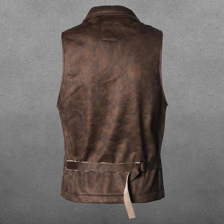 2023 New Men's Single breasted Vest Coat South Korea Fashion Street Dress Sleeveless Top Designer Luxury Suede Men's Wear