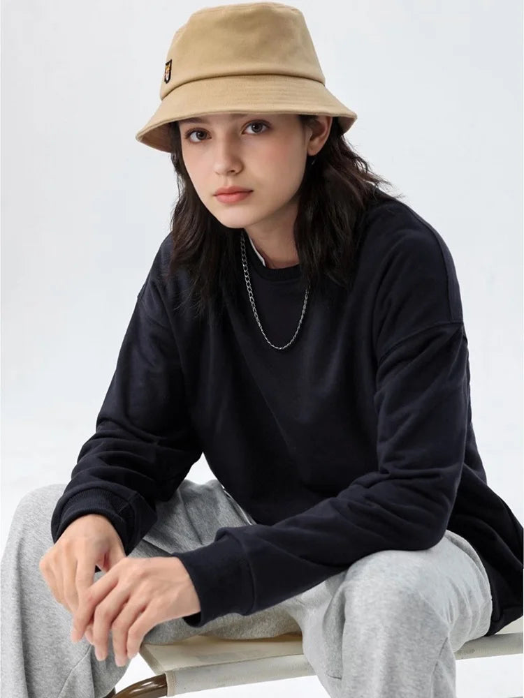 Women's Sweatshirt Sport Loose Fall Clothes Streetwear Pullover Oversized Crewneck Sweatshirt Black For Women Red Sweatshirts