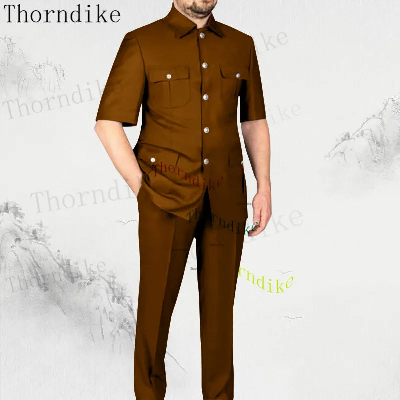 Thorndike Spring Autumn Purple Men Suits Groom Wedding Tuxedo Best Man Blazer Casual Groomsmen Wear 2 Pcs Costume Homme Terno