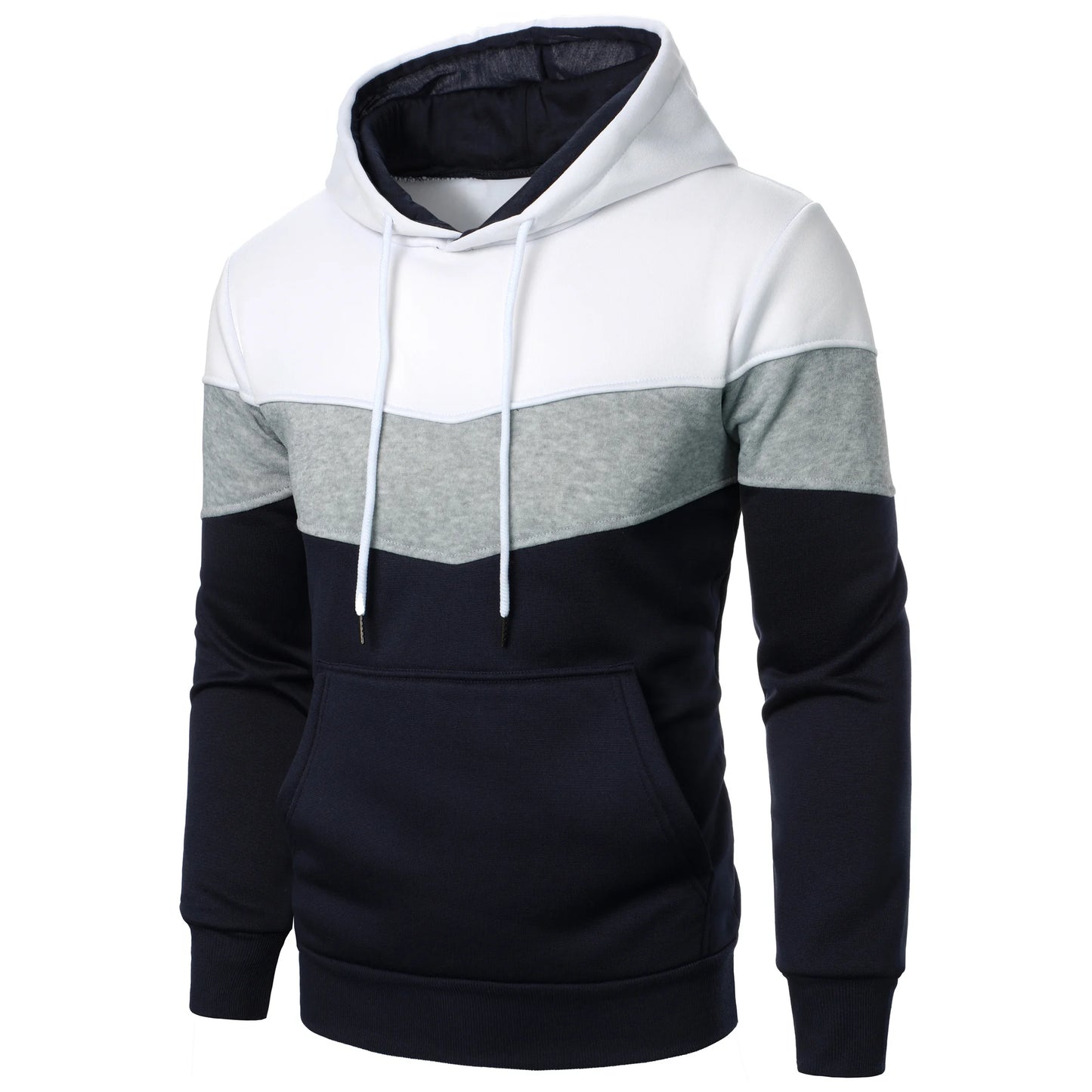 Autumn and winter men's color match color fashion hoodie men's casual sports shirt