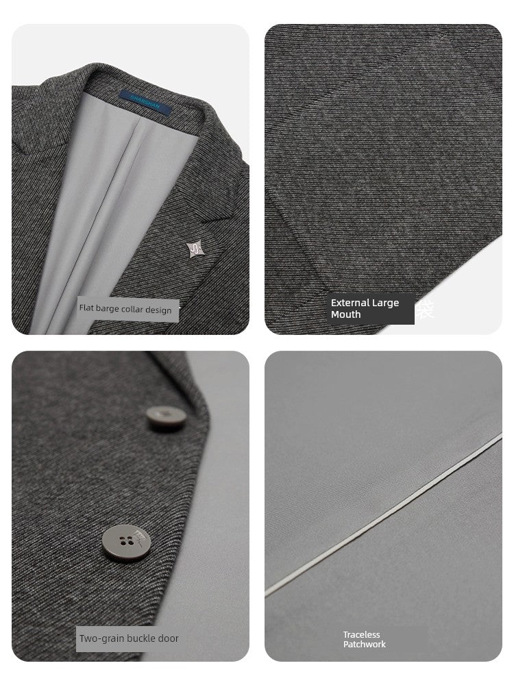 Shanshan Casual Business Herringbone Pattern Autumn Father Suit