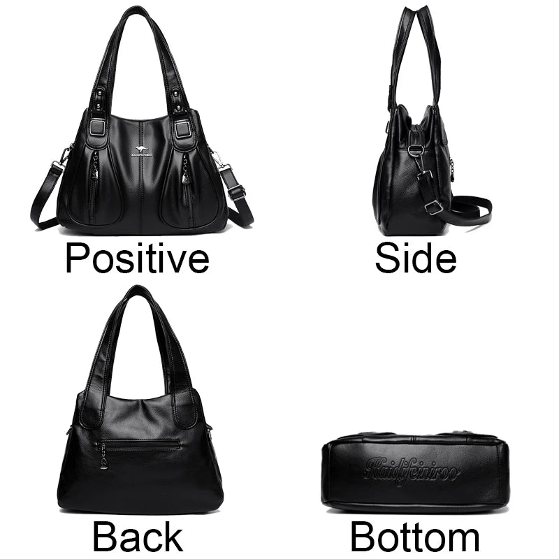 100% Genuine Leather Women Handbag Fashion Girls Top-Handle Bucket Bag Soft Cowhide Female Shoulder Bags Women Crossbody Bag Sac
