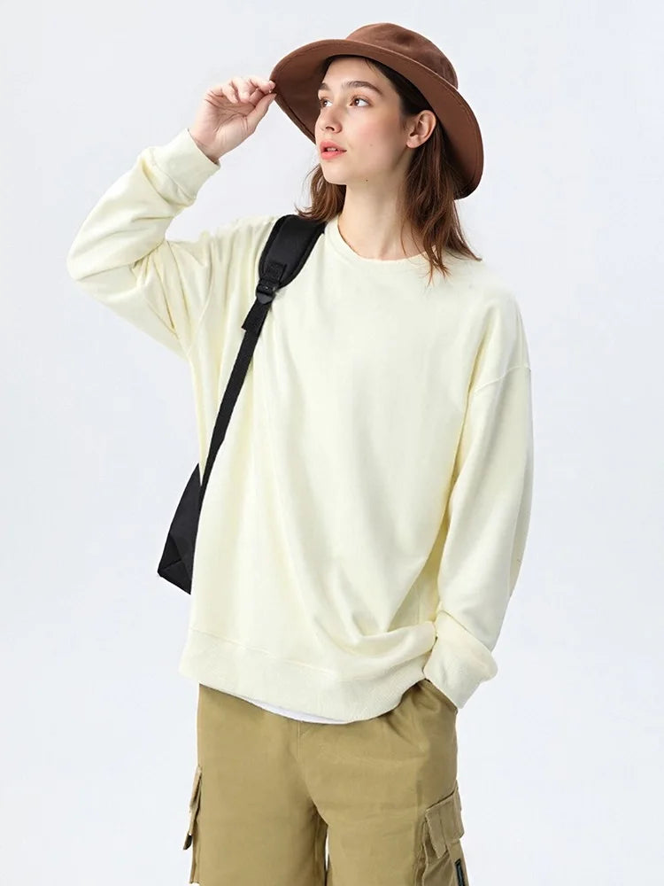 Women's Sweatshirt Sport Loose Fall Clothes Streetwear Pullover Oversized Crewneck Sweatshirt Black For Women Red Sweatshirts