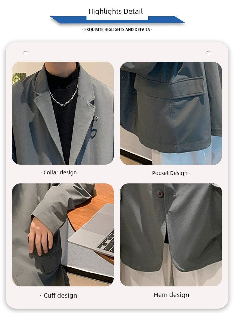 Suit Jacket Men's Fancy Spring and Autumn Fashion Brand plus Size Baggy Casual Jacket Men's Lapel Suit Jacket