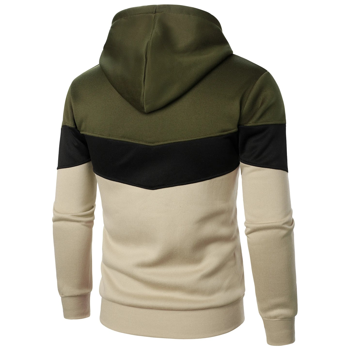 Autumn and winter men's color match color fashion hoodie men's casual sports shirt