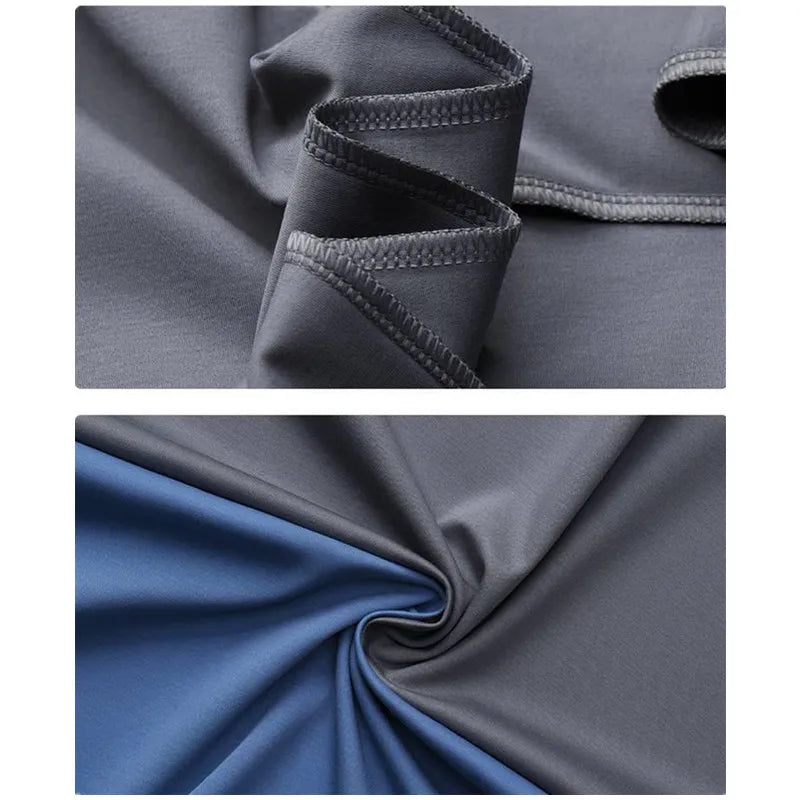 Luxurious Men's Long Sleeve Shirt 2023 New Spring Summer Ice Silk Business Top Wrinkle-resistant Non-iron Solid Men Clothing