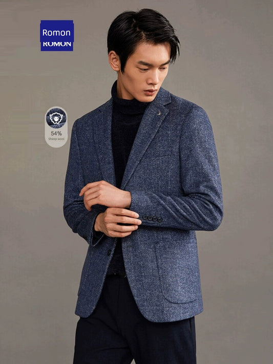 Romon High-End Fall Slim Fit Suit Youth Wool