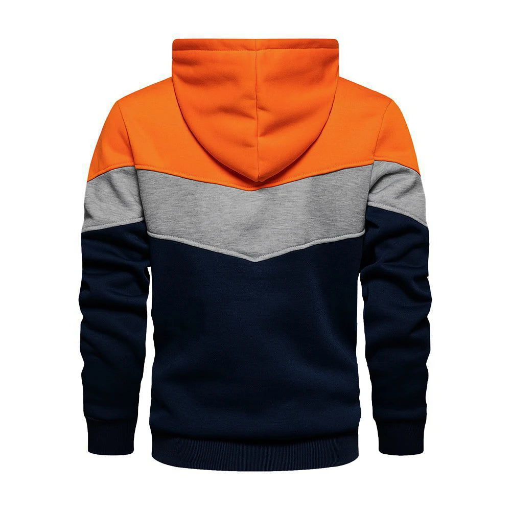 Fashion Men's Hooded Long Sleeve Streetwear Man Contrast Color Drawstring Loose Casual Sweatshirt Sweater hoodie