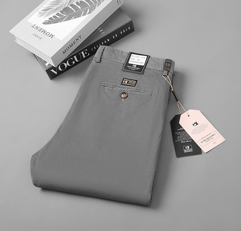 Smart Black Pants Men Clothing Business Office Cotton Straight Suit Pants Men Trousers Casual Flat 2023 Spring  Autumn New