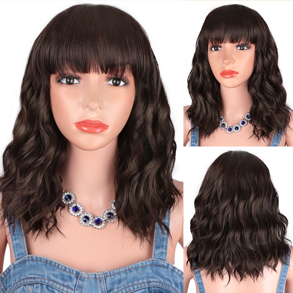 AISI HAIR Synthetic Ombre Orange Wig Short Straight Middle Part Bob Wig for Women Natural Yellow/Red Wigs Heat Resistant Fiber