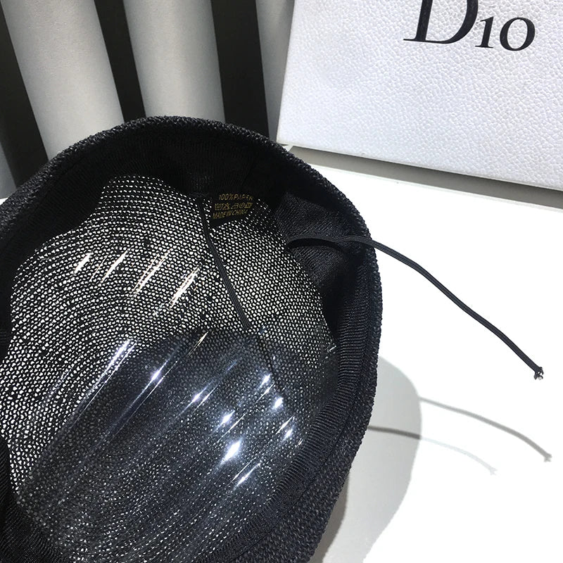 Summer Thin Mesh Forward Hat New Casual Wild British Ladies Beret Retro Hollow Breathable Niche Couple Sunscreen Shade Straw Hat