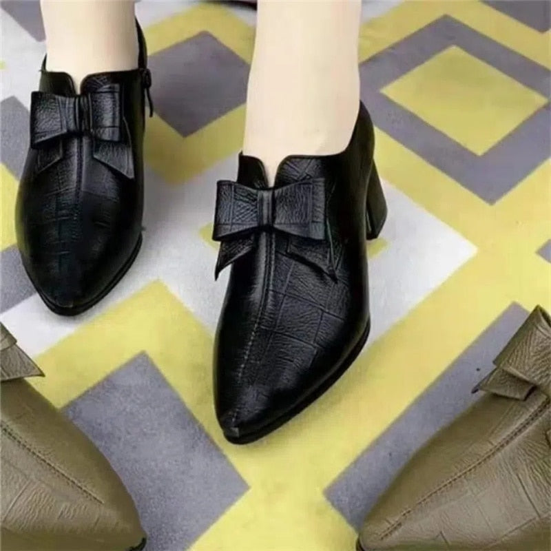 Cresfimix Botas Femininas Women Cute Sweet High Quality Square Heel Short Ankle Boots Lady Casual Street Winter Heel Shoes A790B