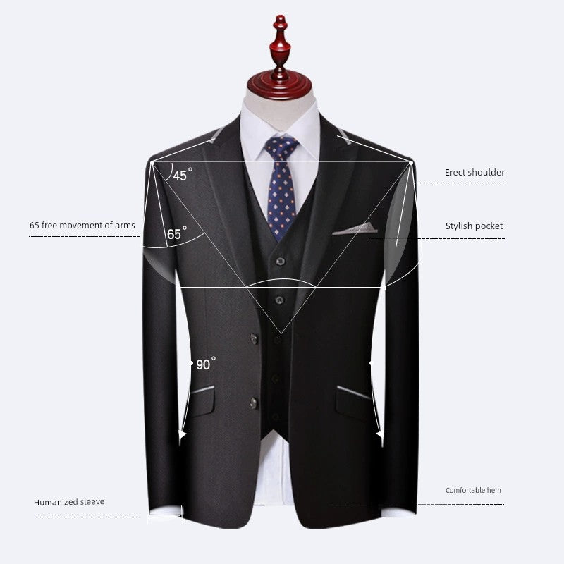 Romon Autumn Business Professional Formal Wear Slim-Fitting Suit