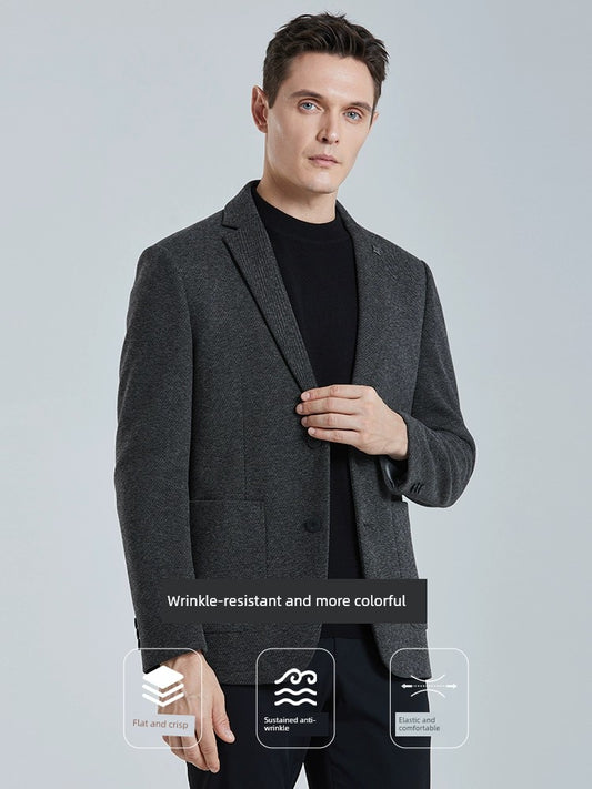 Shanshan Casual Business Herringbone Pattern Autumn Father Suit