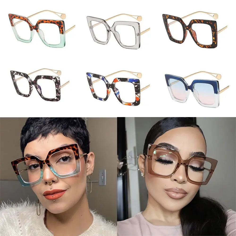New Fashion Square Eyeglasses Optical Anti-blue Glasses Sunglasses Frame Eyewear Female Spectacles Vintage Oversized Accessories