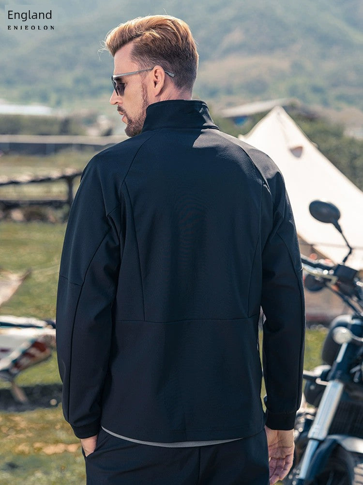 Injall Air Layer Autumn Sweater Stand Collar Jacket