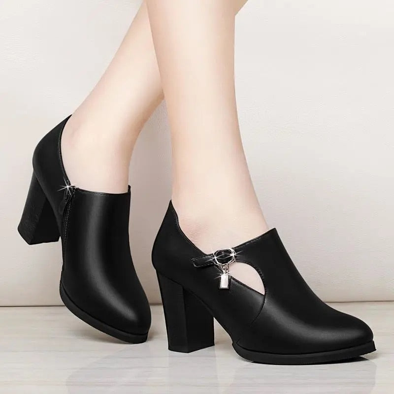 Cresfimix Botas Femininas Women Cute Sweet High Quality Square Heel Short Ankle Boots Lady Casual Street Winter Heel Shoes A790B