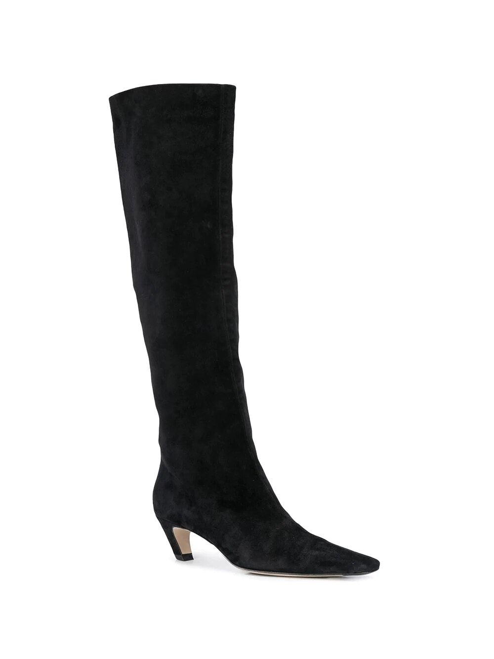 2023 Vegan Snake Leather Knee High Boots for Women Kitten Heel Square Toe Cowboy Boots Black Fall Winter Shoes Plus-Size