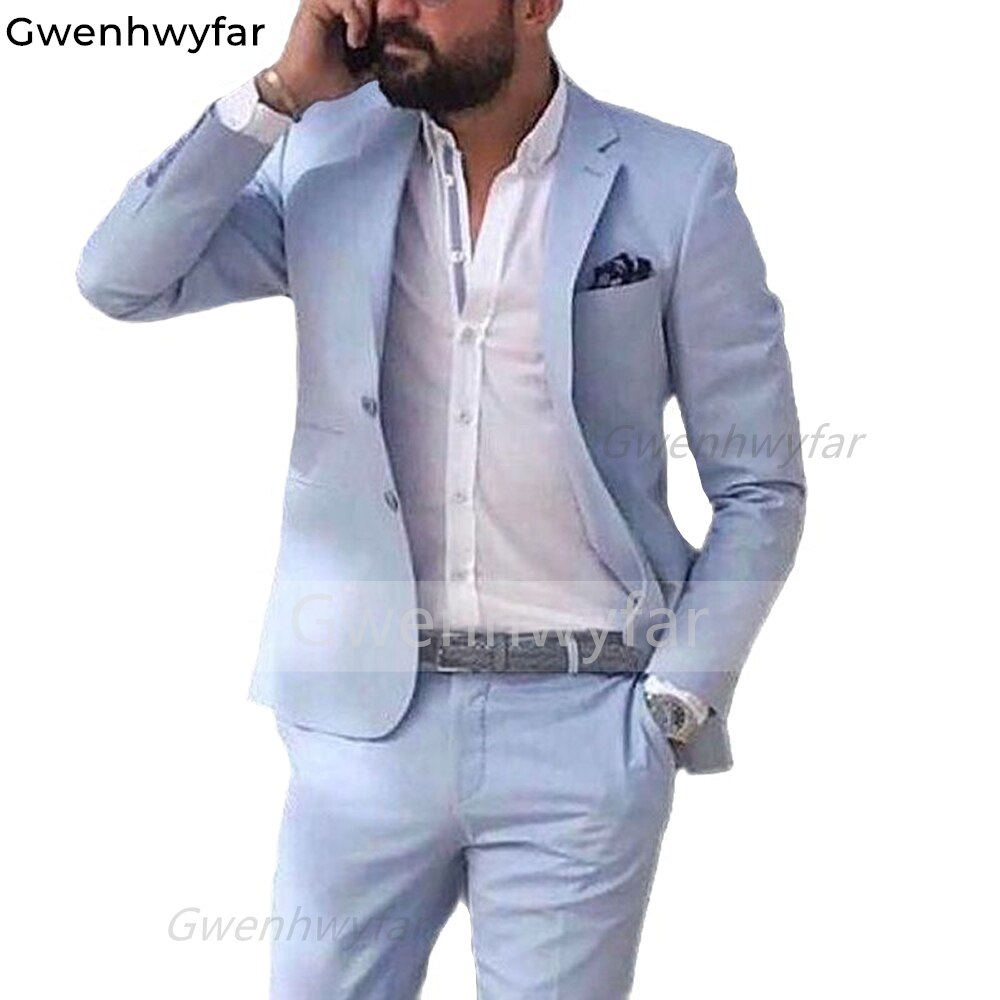 Gwenhwyfar Men Suits for Prom with Notched Lapel 2 Pieces Custom Wedding Tuxedos Men Set Blazer with Pants Male Fashion Clothes
