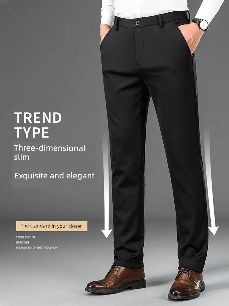 Spring and Autumn Stretch Black Slim Fit Business Suit Suit Pants