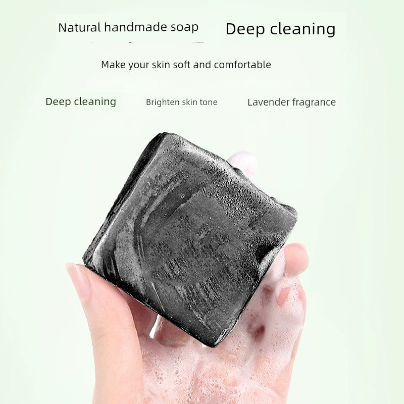 Bamboo Charcoal Soap Anti-Mite Oil Control Anti-Acne Cleansing Makeup Remover Body Deep Cleansing Blackhead Essential Oil Soap Handmade Soap Black Soap