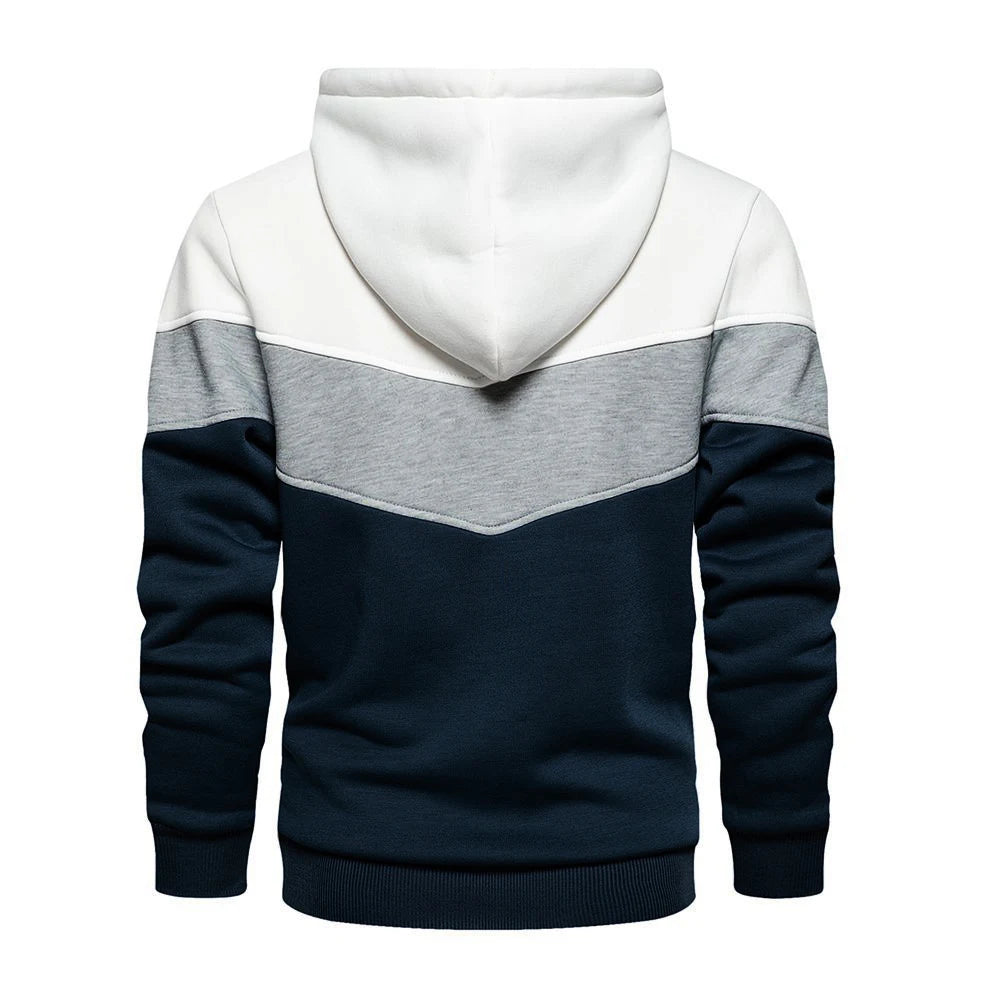 Fashion Men's Hooded Long Sleeve Streetwear Man Contrast Color Drawstring Loose Casual Sweatshirt Sweater hoodie