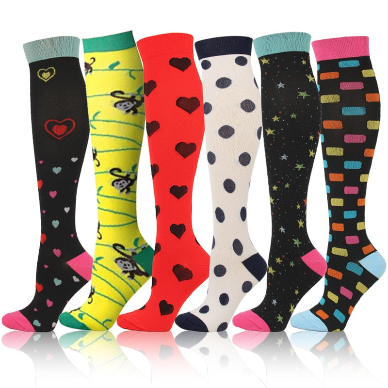Compression Socks for Women&Men Circulation 5/6/7 Pairs 15-20 MmHg Best Fit for Varicose Veins Athletic Travel Running Cycling