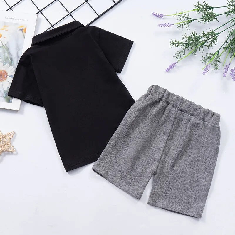 IENENS Baby Clothing Sets Boys Formal Dress Summer Tees + Shorts Suits Kids Short Sleeve Outfits Toddler Birthday Party Clothes