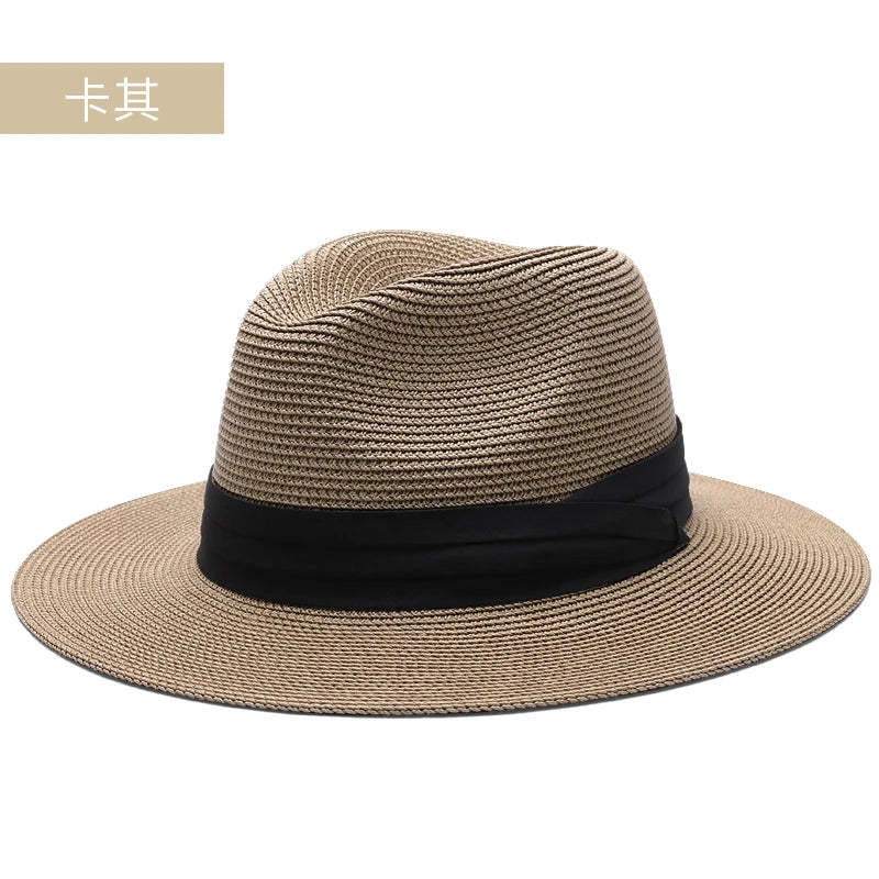 Men Big Size Fedora Male Summer Sun Cap Adult Panama Hat Big Size Straw Hats 55-57cm 58-60cm