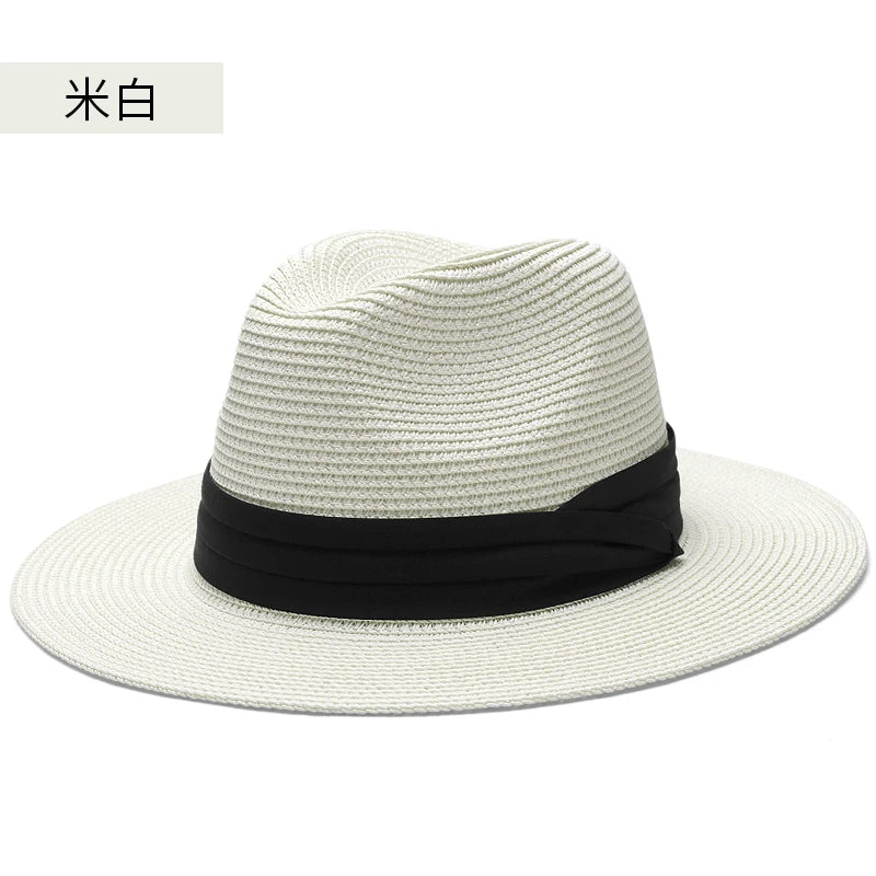 Men Big Size Fedora Male Summer Sun Cap Adult Panama Hat Big Size Straw Hats 55-57cm 58-60cm