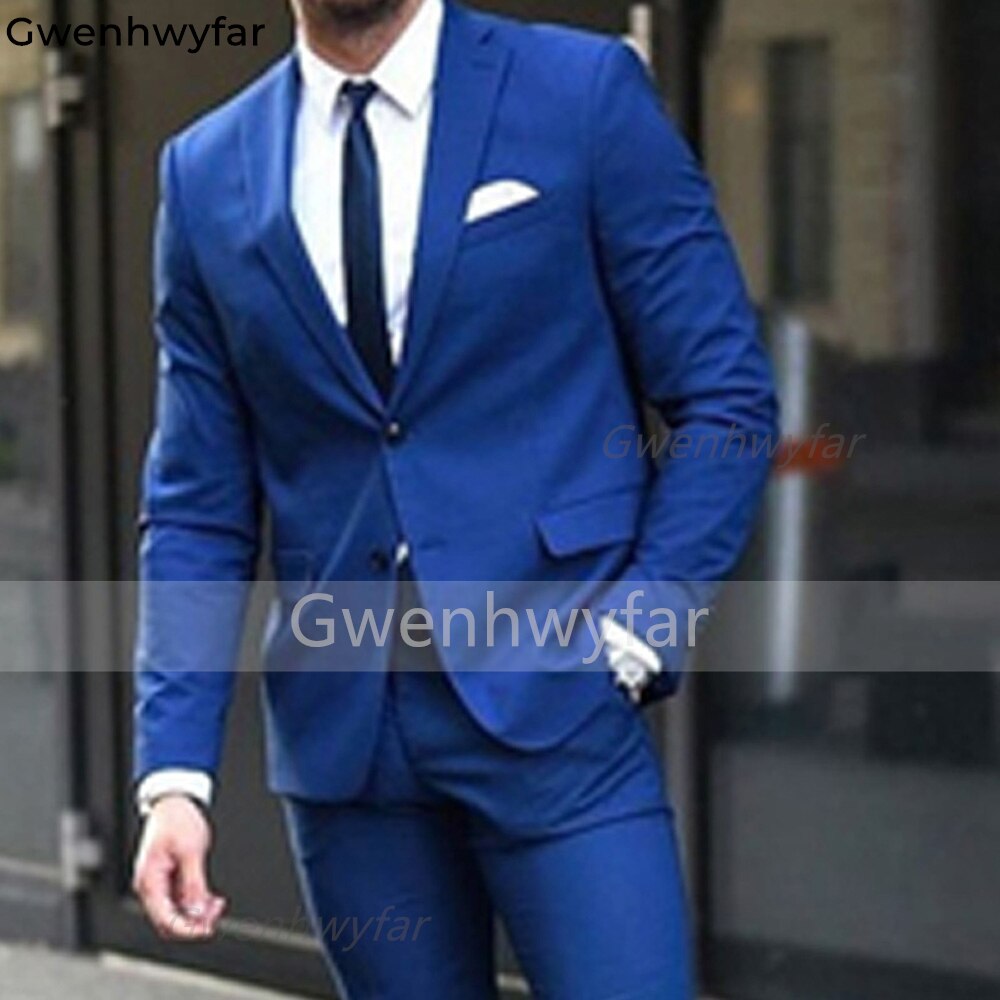 Gwenhwyfar Men Suits for Prom with Notched Lapel 2 Pieces Custom Wedding Tuxedos Men Set Blazer with Pants Male Fashion Clothes