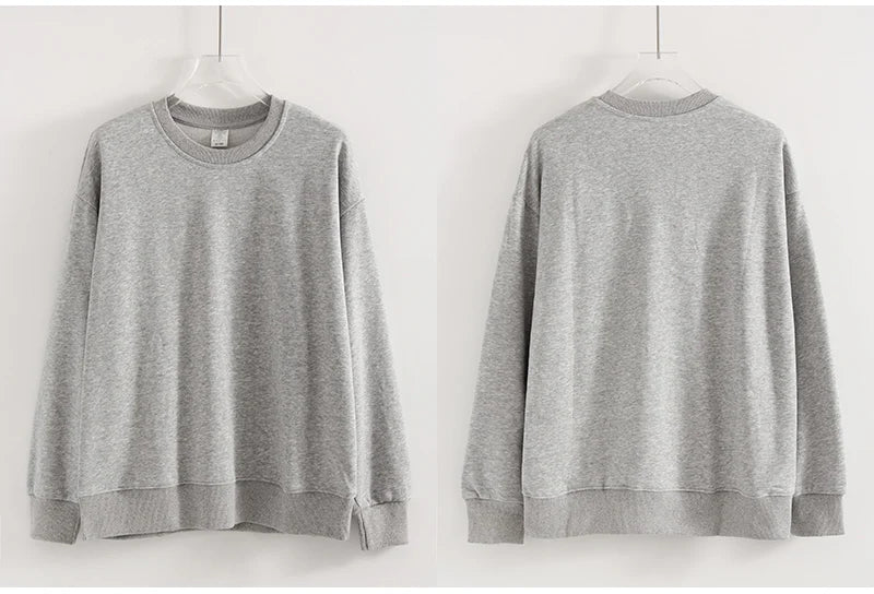 Women's Sweatshirt Sport Loose Fall Clothes Streetwear Pullover Oversized Crewneck Sweatshirt Black For Women Red Sweatshirts