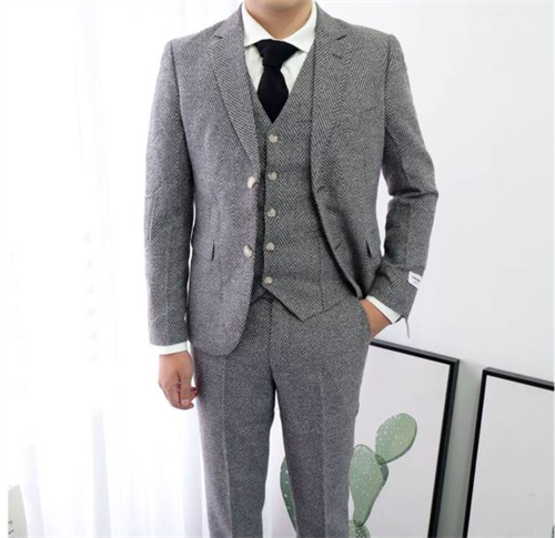 Qj Cinga Boutique Business Twill Suit 3 Piece Slim Fit Clothing Fashion Men Wedding Ball Party Dress Male Suit and Trousers Vest