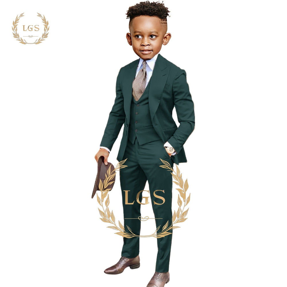 Handcrafted Boy's 3-Piece Suit Set: Perfect for Weddings, Parties, and Special Occasions, Embrace the Elegance