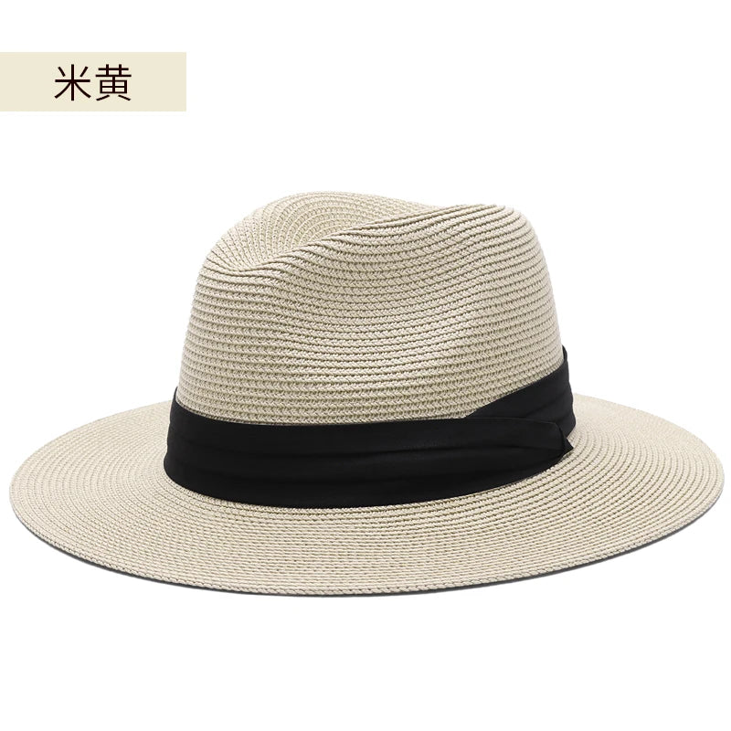 Men Big Size Fedora Male Summer Sun Cap Adult Panama Hat Big Size Straw Hats 55-57cm 58-60cm
