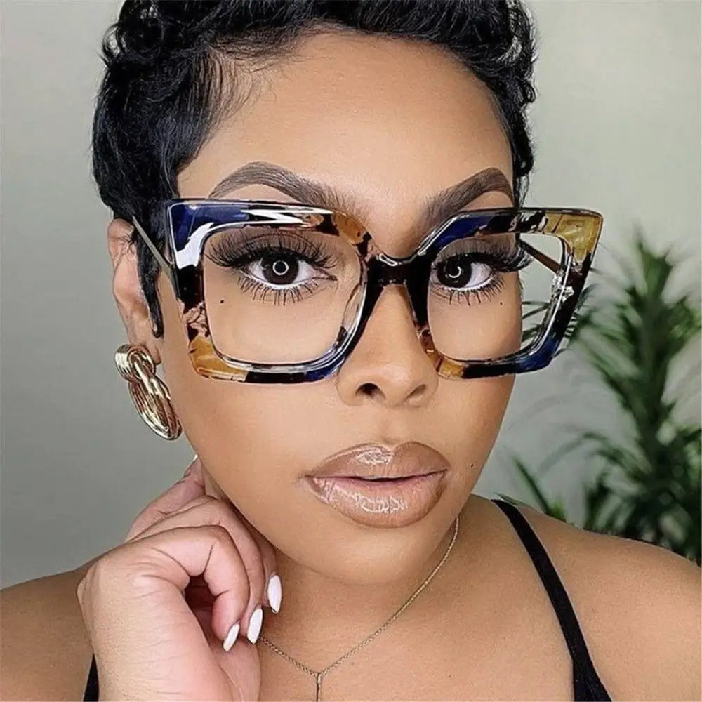 New Fashion Square Eyeglasses Optical Anti-blue Glasses Sunglasses Frame Eyewear Female Spectacles Vintage Oversized Accessories