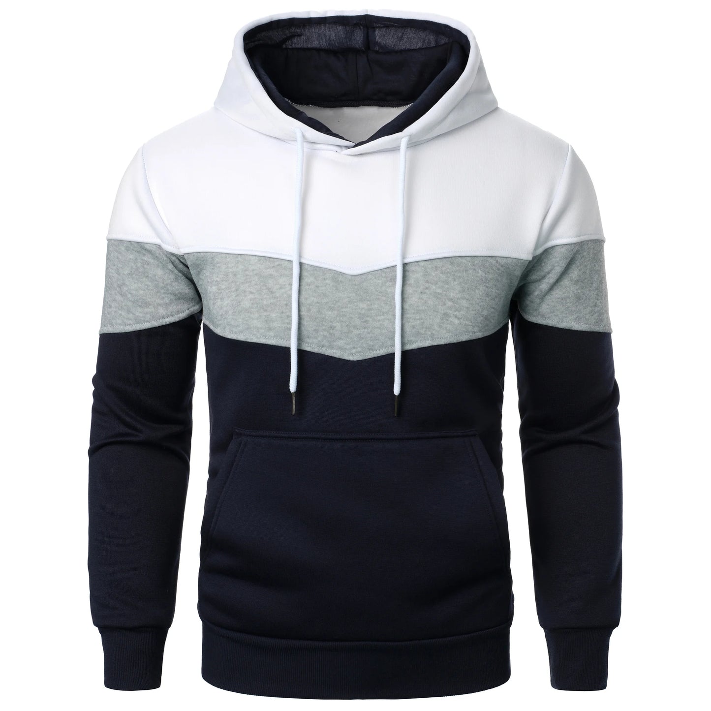 Autumn and winter men's color match color fashion hoodie men's casual sports shirt