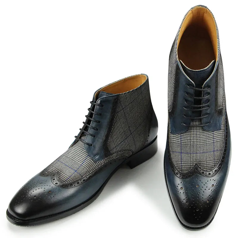 New In Fashion Ankle Boot Mens Genuine Leather Cowhide Casual Sapato Social Masculino Classic Elegant Pointed Toe Wear-Resistant