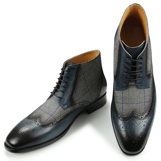 New In Fashion Ankle Boot Mens Genuine Leather Cowhide Casual Sapato Social Masculino Classic Elegant Pointed Toe Wear-Resistant