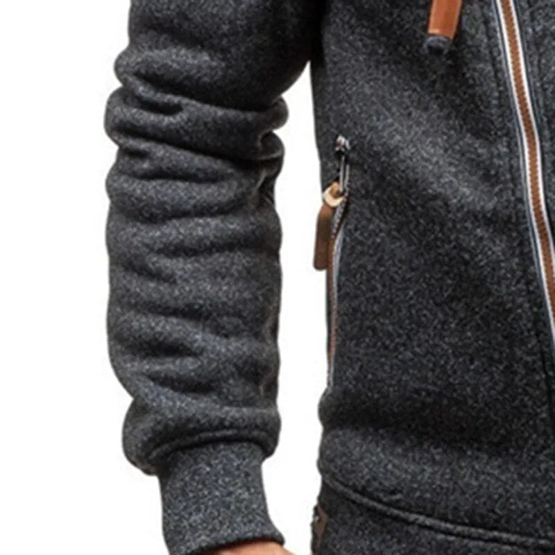 New Fashion Mens Hoodie Men Zipper AutumnSolid Knitted Streetwear Mens Hoodies Winter Drawstring Casual Slim Hoodie MWW151