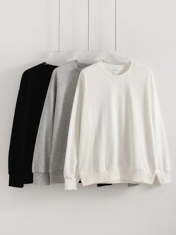 Women's Sweatshirt Sport Loose Fall Clothes Streetwear Pullover Oversized Crewneck Sweatshirt Black For Women Red Sweatshirts