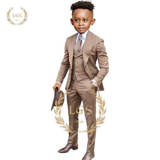 Handcrafted Boy's 3-Piece Suit Set: Perfect for Weddings, Parties, and Special Occasions, Embrace the Elegance