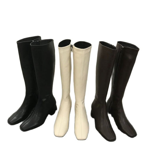 Cheapest Women's Boots Square Toe Chunky Heel  Knee-high Boots
